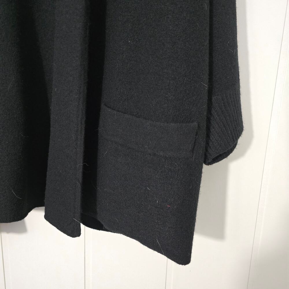 Chico's Black 3/4 Sleeve Open Cardigan Sweater Wool Casual Size 3 (L-16/18) - Picture 6 of 7
